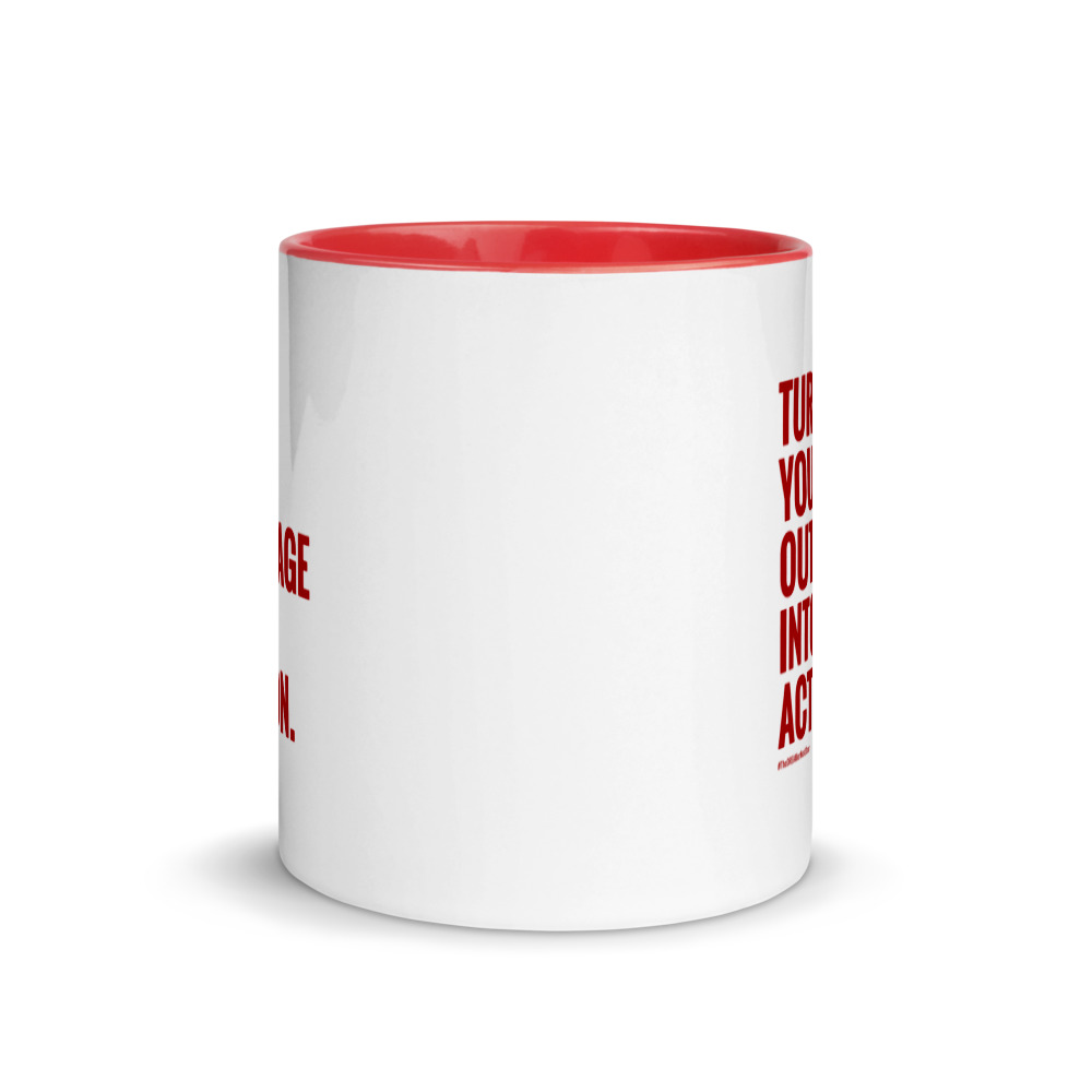 Outrage into Action Mug with Color Inside – Isioma Nwabuzor